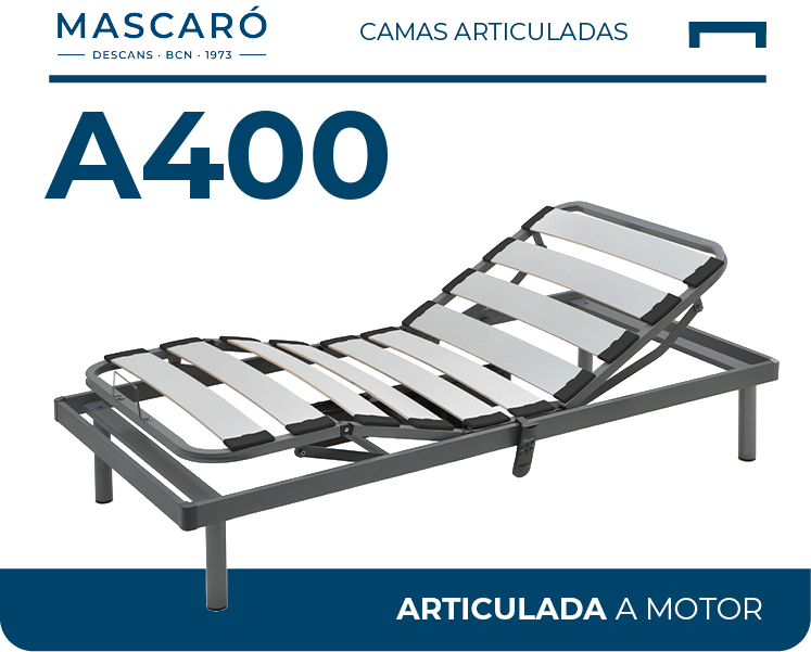 Cama articulada motorizada A400 de Descans Mascaró estructura 60×20×1,5 mm
