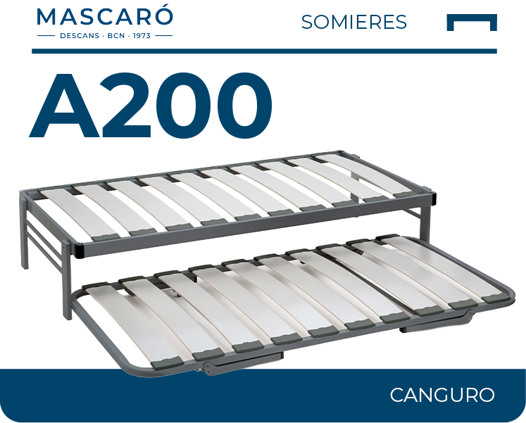 Somier canguro A200 de Descans Mascaró con cama nido extraíble