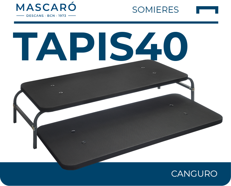 Somier canguro tapizado TAPIS40 de Descans Mascaró con cama nido