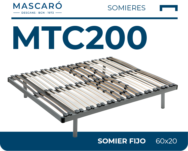 Somier fijo MTC200 de Descans Mascaró estructura 60×20×1,5 mm