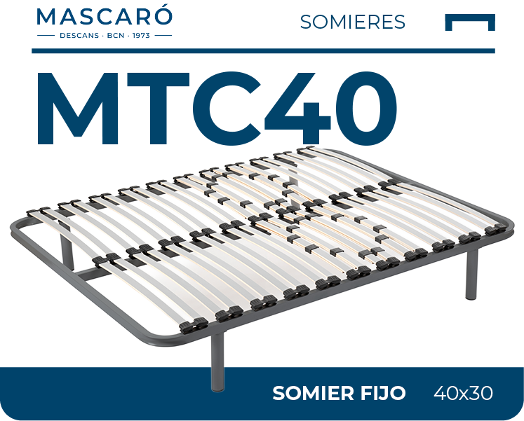 Somier fijo MTC40 de Descans Mascaró estructura 40×30×1,5 mm