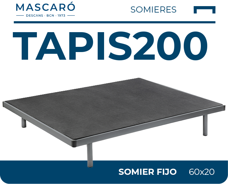 Somier tapizado TAPIS200 de Descans Mascaró estructura 60×20×1,5 mm
