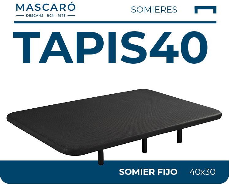 Somier tapizado TAPIS40 de Descans Mascaró estructura 30×30 mm