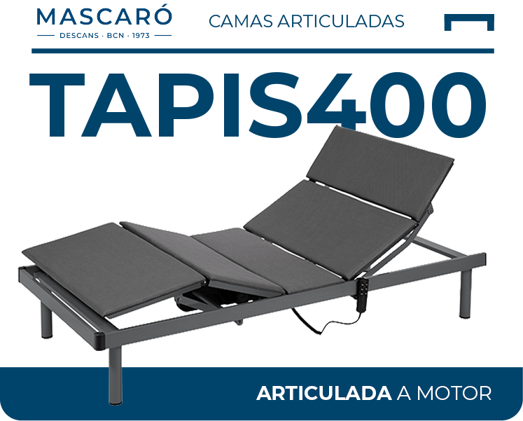 Cama articulada tapizada motorizada TAPIS400 de Descans Mascaró